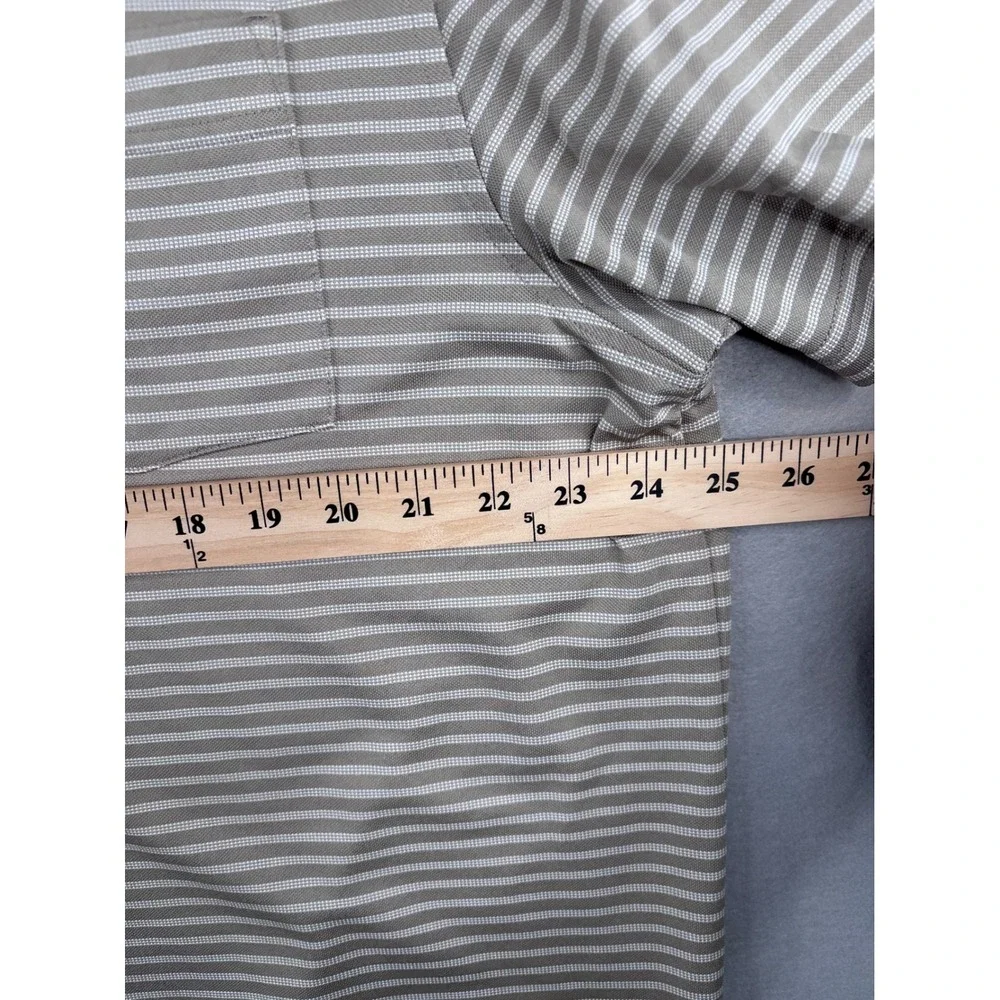 Greg Norman Tasso Elba Five Iron Tan White Striped Golf Polo Shirt Mens XL